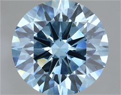 Picture of Lab Grown Diamond 5.01 Carats, Round with Ideal Cut, Fancy Vivid Blue Color, VS2 Clarity and Certified by IGI