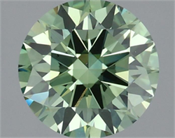 Picture of Lab Grown Diamond 1.50 Carats, Round with Very Good Cut, Fancy Vivid Green Color, VS2 Clarity and Certified by IGI