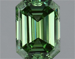 Picture of Lab Grown Diamond 1.22 Carats, Emerald with  Cut, Fancy Vivid Green Color, VS1 Clarity and Certified by IGI