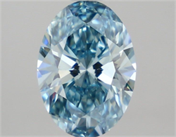 Picture of Lab Grown Diamond 1.53 Carats, Oval with  Cut, Fancy Vivid Blue Color, VS1 Clarity and Certified by IGI
