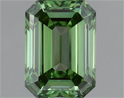 Picture of Lab Grown Diamond 1.23 Carats, Emerald with  Cut, Fancy Vivid Green Color, VS1 Clarity and Certified by IGI