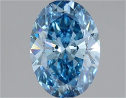 Picture of Lab Grown Diamond 1.53 Carats, Oval with  Cut, Fancy Vivid Blue Color, VVS2 Clarity and Certified by IGI