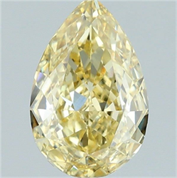 Picture of Lab Grown Diamond 1.54 Carats, Pear with  Cut, Fancy Intense Yellow Color, VVS2 Clarity and Certified by IGI