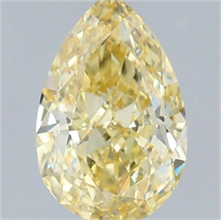 Picture of Lab Grown Diamond 1.57 Carats, Pear with  Cut, Fancy Intense Yellow Color, VS1 Clarity and Certified by IGI