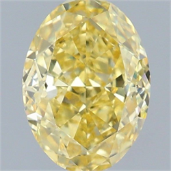 Picture of Lab Grown Diamond 1.54 Carats, Oval with  Cut, Fancy Vivid Yellow Color, VVS2 Clarity and Certified by IGI