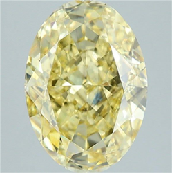 Picture of Lab Grown Diamond 4.46 Carats, Oval with  Cut, Fancy Yellow Color, VS2 Clarity and Certified by IGI