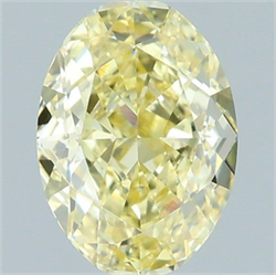 Picture of Lab Grown Diamond 1.58 Carats, Oval with  Cut, Fancy Intense Yellow Color, VVS2 Clarity and Certified by IGI