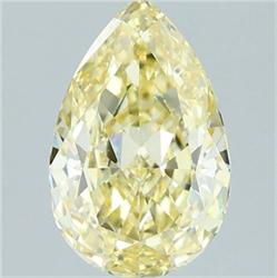 Picture of Lab Grown Diamond 2.09 Carats, Pear with  Cut, Fancy Intense Yellow Color, VVS2 Clarity and Certified by IGI