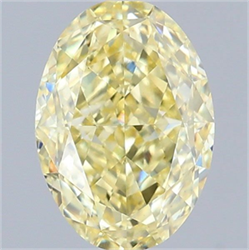 Picture of Lab Grown Diamond 1.60 Carats, Oval with  Cut, Fancy Intense Yellow Color, VS1 Clarity and Certified by IGI