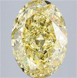 Picture of Lab Grown Diamond 5.01 Carats, Oval with  Cut, Fancy Intense Yellow Color, VS1 Clarity and Certified by IGI