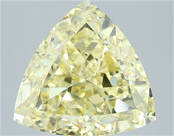 Picture of Lab Grown Diamond 5.02 Carats, TRIANGULAR with  Cut, Fancy Yellow Color, VVS2 Clarity and Certified by IGI