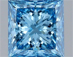 Picture of Lab Grown Diamond 1.55 Carats, Princess with  Cut, Fancy Vivid Blue Color, VVS2 Clarity and Certified by IGI