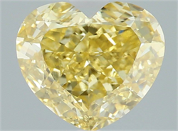Picture of Lab Grown Diamond 2.50 Carats, Heart with  Cut, Fancy Intense Yellow Color, VS1 Clarity and Certified by IGI