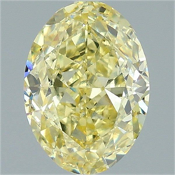 Picture of Lab Grown Diamond 3.08 Carats, Oval with  Cut, Fancy Intense Yellow Color, VS2 Clarity and Certified by IGI