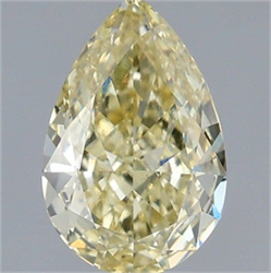 Picture of Lab Grown Diamond 1.56 Carats, Pear with  Cut, Fancy Yellow Color, VS1 Clarity and Certified by IGI