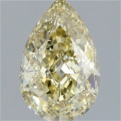 Picture of Lab Grown Diamond 2.51 Carats, Pear with  Cut, Fancy Intense Yellow Color, VS2 Clarity and Certified by IGI