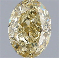 Picture of Lab Grown Diamond 1.52 Carats, Oval with  Cut, Fancy Intense Yellow Color, VS2 Clarity and Certified by IGI