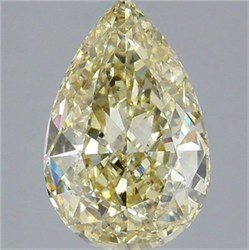 Picture of Lab Grown Diamond 4.04 Carats, Pear with  Cut, Fancy Yellow Color, VS1 Clarity and Certified by IGI