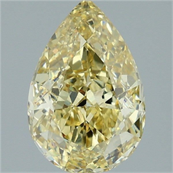 Picture of Lab Grown Diamond 2.53 Carats, Pear with  Cut, Fancy Intense Yellow Color, VVS2 Clarity and Certified by IGI