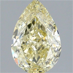 Picture of Lab Grown Diamond 2.59 Carats, Pear with  Cut, Fancy Intense Yellow Color, VVS2 Clarity and Certified by IGI