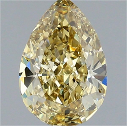 Picture of Lab Grown Diamond 1.60 Carats, Pear with  Cut, Fancy Intense Yellow Color, VS1 Clarity and Certified by IGI