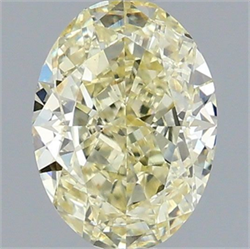 Picture of Lab Grown Diamond 1.50 Carats, Oval with  Cut, Fancy Light Yellow Color, VS1 Clarity and Certified by IGI