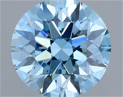Picture of Lab Grown Diamond 1.50 Carats, Round with Ideal Cut, Fancy Vivid Blue Color, VVS2 Clarity and Certified by IGI