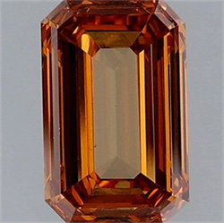 Picture of Lab Grown Diamond 1.37 Carats, Emerald with  Cut, Fancy Brown Color, VVS2 Clarity and Certified by IGI