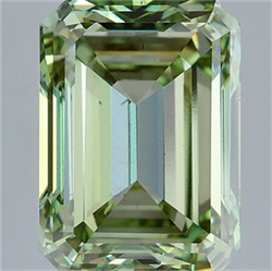 Picture of Lab Grown Diamond 5.00 Carats, Emerald with  Cut, Fancy Vivid Green Color, VS1 Clarity and Certified by IGI