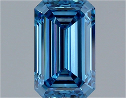Picture of Lab Grown Diamond 2.01 Carats, Emerald with  Cut, Fancy Vivid Blue Color, VS1 Clarity and Certified by IGI