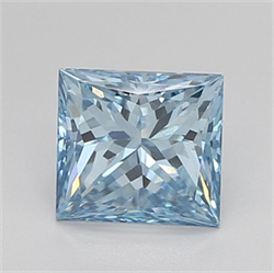 Picture of Lab Grown Diamond 1.76 Carats, Princess with  Cut, Fancy Vivid Blue Color, VS1 Clarity and Certified by IGI