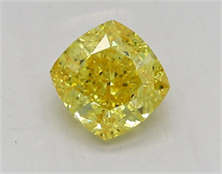 Picture of Lab Grown Diamond 1.21 Carats, CUSHION MODIFIED with  Cut, Fancy Vivid Yellow Color, VVS2 Clarity and Certified by IGI