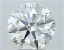 Natural Diamond 3.03 Carats, Round with Excellent Cut, K Color, SI2 Clarity and Certified by GIA
