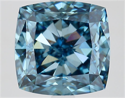 Picture of Lab Grown Diamond 3.60 Carats, CUSHION MODIFIED with  Cut, Fancy Vivid Blue Color, VS1 Clarity and Certified by IGI