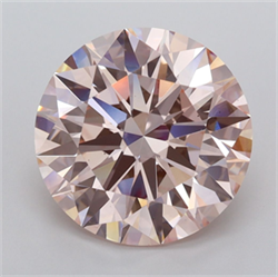 Picture of Lab Grown Diamond 5.02 Carats, Round with Ideal Cut, Fancy Intense Pink Color, VS1 Clarity and Certified by IGI