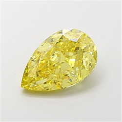 Picture of Lab Grown Diamond 3.10 Carats, Pear with  Cut, Fancy Yellow Color, VS1 Clarity and Certified by IGI