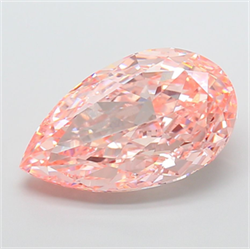 Picture of Lab Grown Diamond 15.03 Carats, Pear with  Cut, Fancy Vivid Pink Color, VVS2 Clarity and Certified by IGI