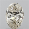 Natural Diamond 1.04 Carats, Oval with  Cut, K Color, I1 Clarity and Certified by IGI