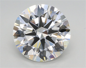 Picture of Lab Grown Diamond 3.05 Carats, Round with Excellent Cut, E Color, VVS2 Clarity and Certified by GIA
