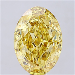 Picture of Lab Grown Diamond 20.01 Carats, Oval with  Cut, Fancy Vivid Yellow Color, VS1 Clarity and Certified by IGI