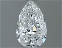 Natural Diamond 0.50 Carats, Pear with  Cut, E Color, VVS2 Clarity and Certified by GIA