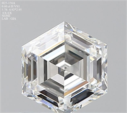 Picture of Natural Diamond 0.60 Carats, HEXAGONAL with  Cut, H Color, VS1 Clarity and Certified by GIA