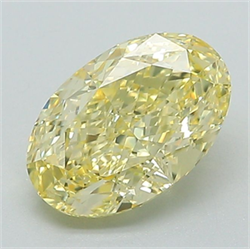 Picture of Lab Grown Diamond 1.41 Carats, Oval with  Cut, Fancy Intense Yellow Color, VVS2 Clarity and Certified by IGI