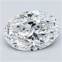 Natural Diamond 2.40 Carats, Oval with  Cut, D Color, SI2 Clarity and Certified by GIA