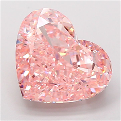 Picture of Lab Grown Diamond 7.49 Carats, Heart with  Cut, Fancy Vivid Pink Color, VS1 Clarity and Certified by IGI