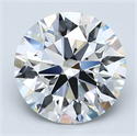Natural Diamond 3.30 Carats, Round with Excellent Cut, E Color, VS2 Clarity and Certified by GIA