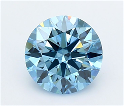 Picture of Lab Grown Diamond 2.01 Carats, Round with Ideal Cut, Fancy Vivid Blue Color, VS2 Clarity and Certified by IGI