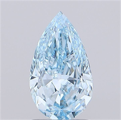 Picture of Lab Grown Diamond 1.29 Carats, Pear with  Cut, Fancy Vivid Blue Color, VS1 Clarity and Certified by IGI