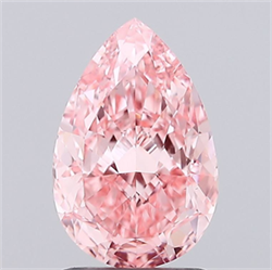 Picture of Lab Grown Diamond 2.03 Carats, Pear with  Cut, Fancy Vivid Pink Color, VS1 Clarity and Certified by IGI
