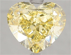 Picture of Lab Grown Diamond 4.01 Carats, Heart with  Cut, Fancy Intense Yellow Color, VS2 Clarity and Certified by IGI